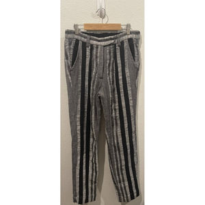 ACE & JIG Grey Black Striped Buttons Pants